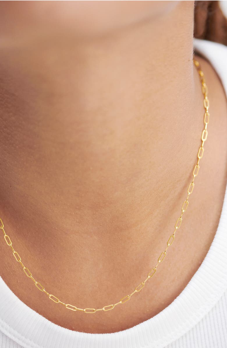 Monica Vinader Mini Paper Clip Chain Necklace, Alternate, color, 18Ct Gold Vermeil On Sterling
