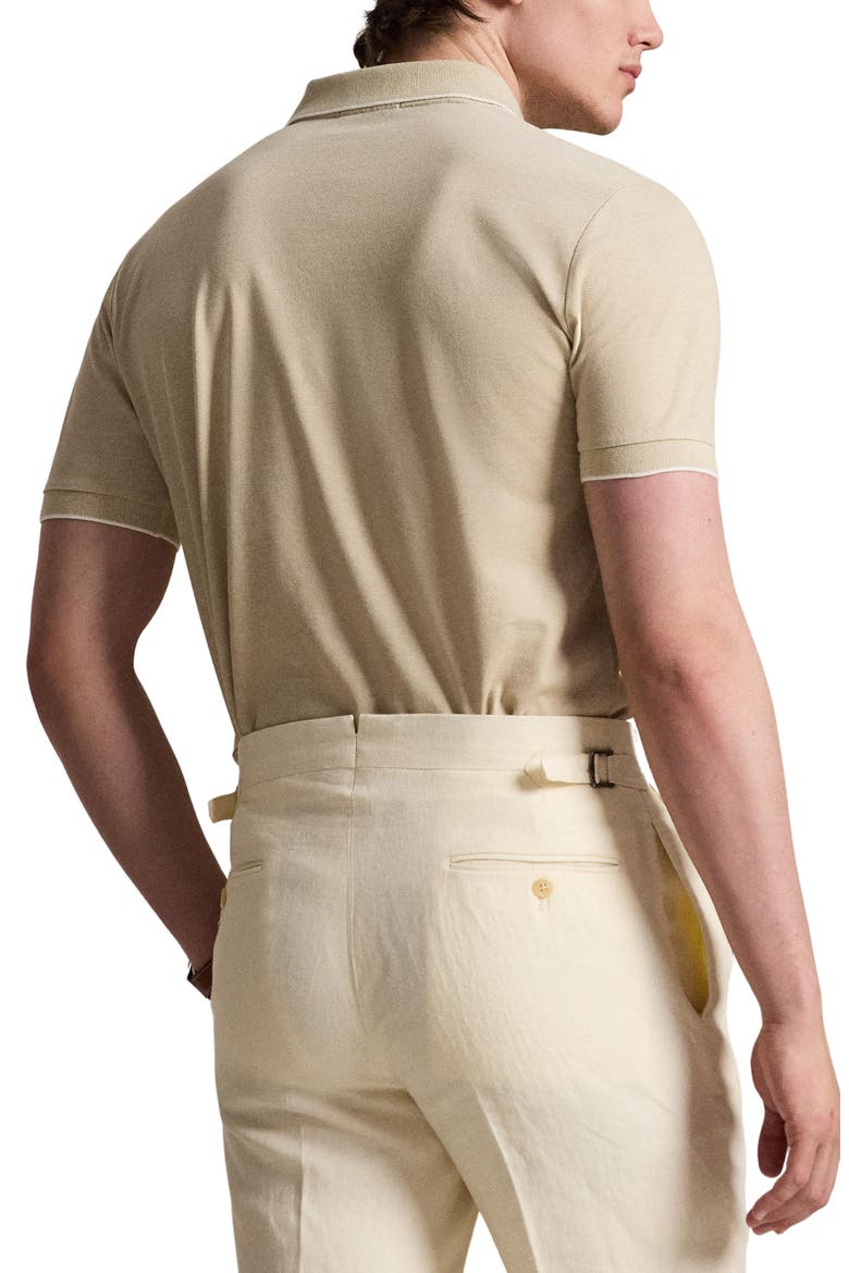Jacquard Mesh Polo Shirt, Alternate, color, BEIGE