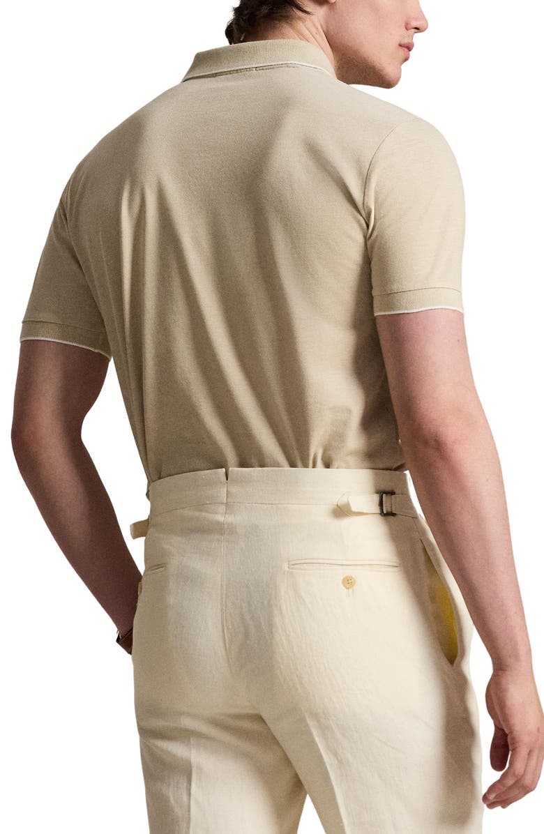 Polo Ralph Lauren Jacquard Mesh Polo Shirt, Alternate, color, Beige