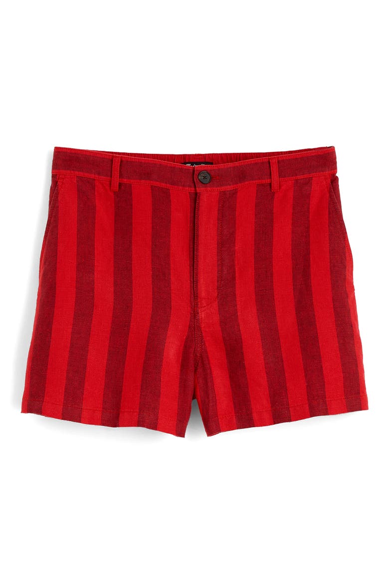 Zoe Linen Shorts, Alternate, color, ENAMEL RED