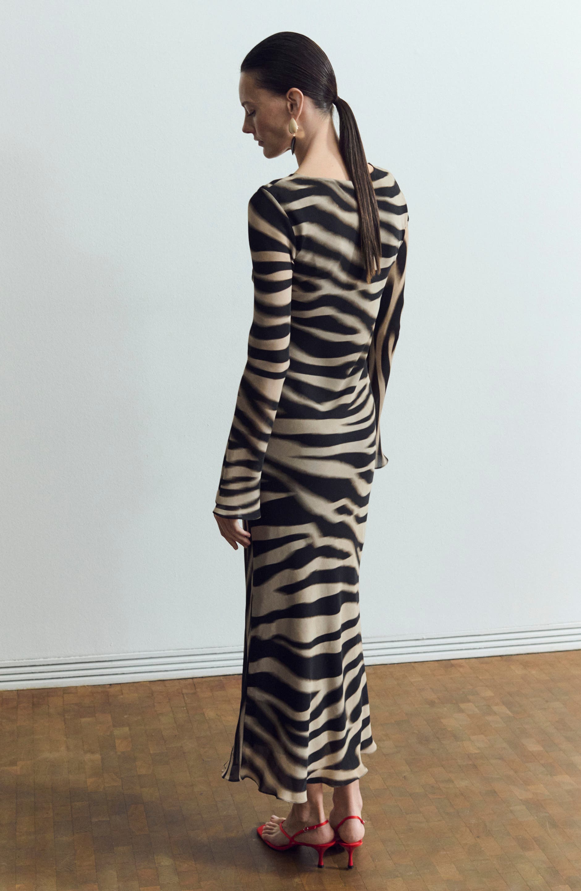 zebra dress long sleeve Thriller Long Sleeve Backless Mini Dress Zebra