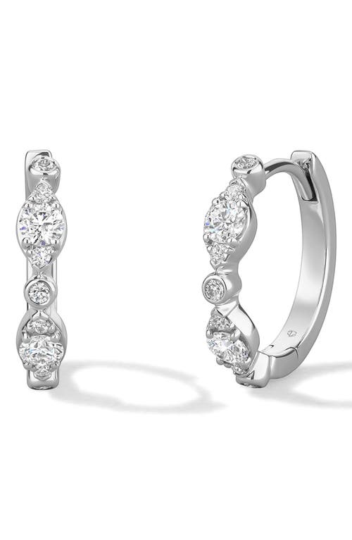 Hearts On Fire Regal Diamond Hoop Earrings In White Gold/diamond