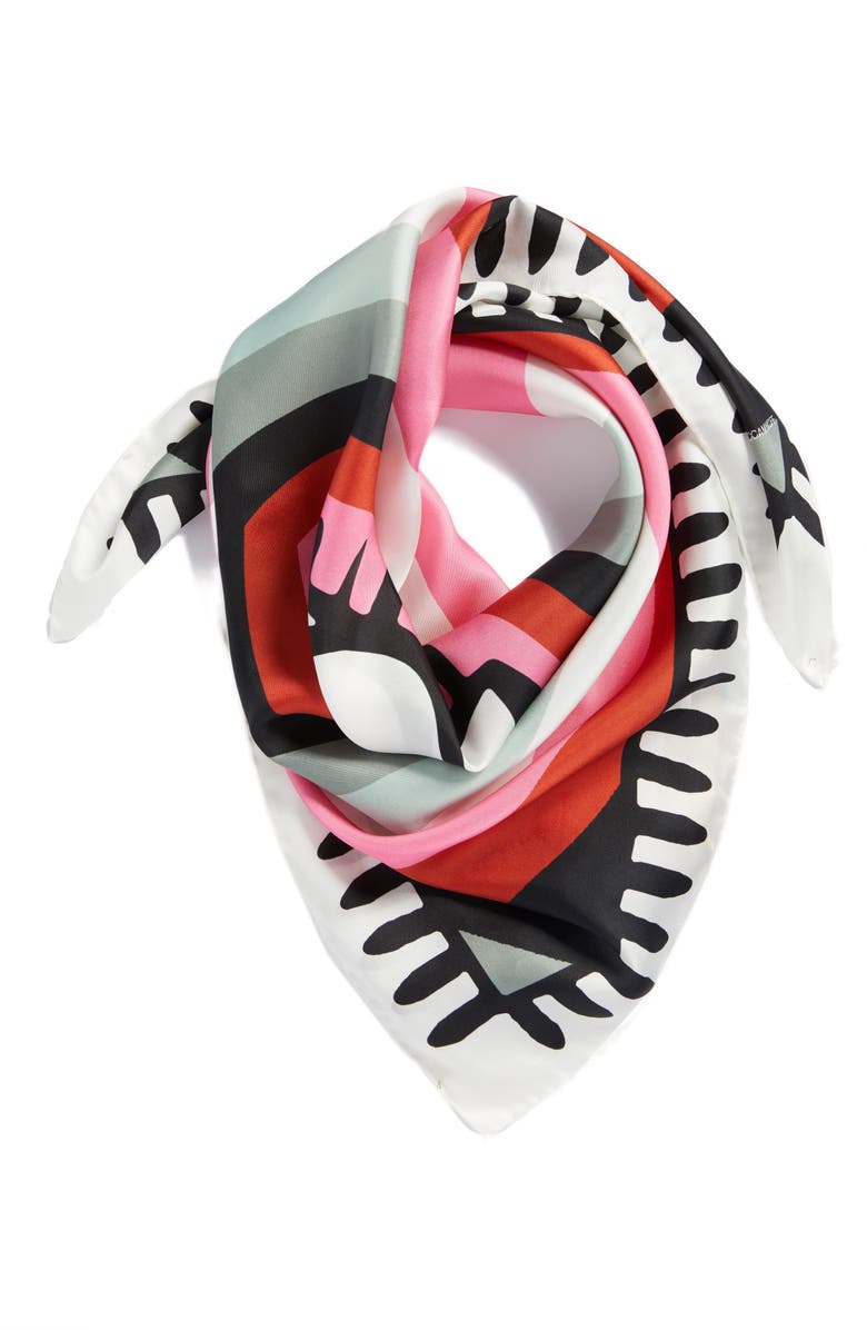 Rebecca Minkoff Evil Eye Square Silk Scarf, Alternate, color, 
