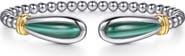 Gabriel & Co. Bujukan Malachite & 14K Gold Beaded Sterling Silver Bangle Bracelet
