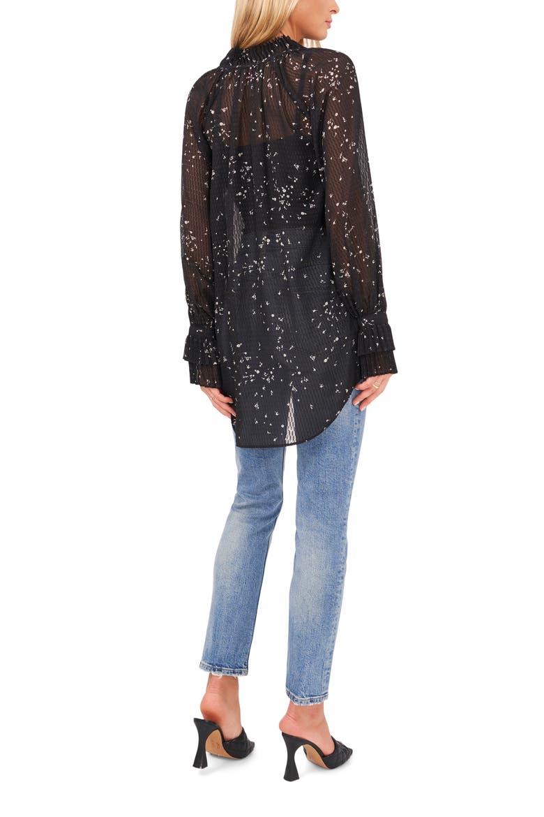 Ruffle Cuff Tunic Top, Alternate, color, RICH BLACK