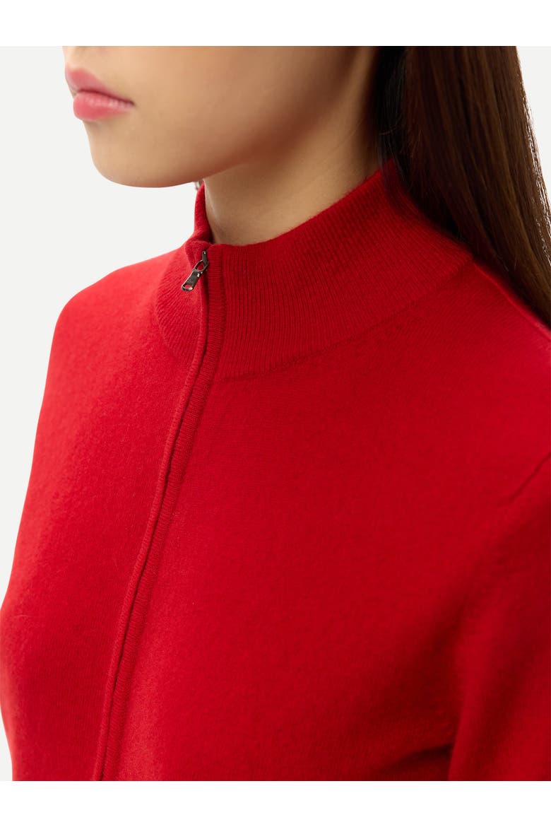 Timeless Cashmere Full-Zip Cardigan, Alternate, color, chili pepper