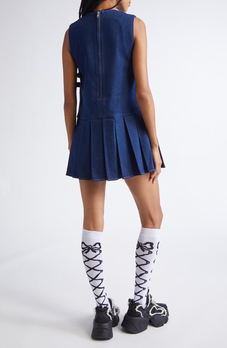 Chopova Lowena Patty Pleated Denim Dress, Alternate, color, Blue And Multi