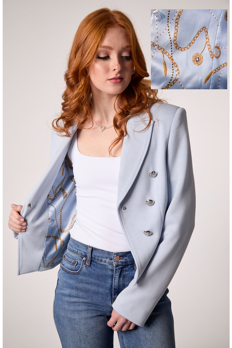 Charlotte Cropped Blazer, Alternate, color, Baby Blue