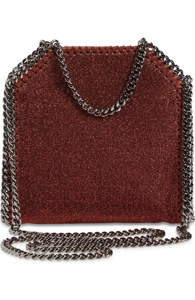 Stella McCartney Tiny Falabella Metallic Crossbody Bag, Alternate, color,