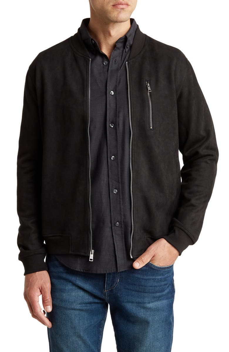 Ben Sherman Faux Suede Bomber Jacket, Main, color, 