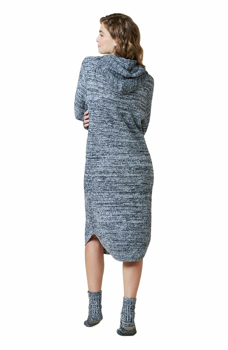 Softies Heather Marshmallow Hooded Lounger, Alternate, color, Heather Black