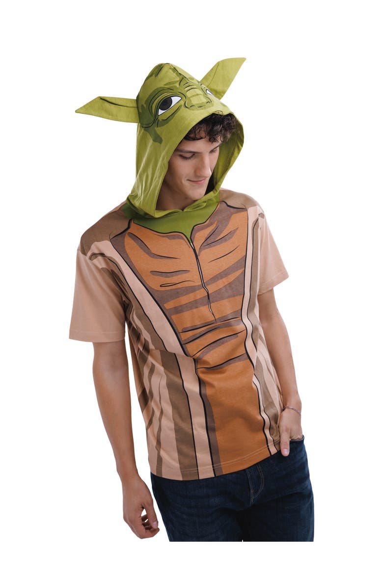 Hooded T-Shirt, Alternate, color, Green Tan Yoda