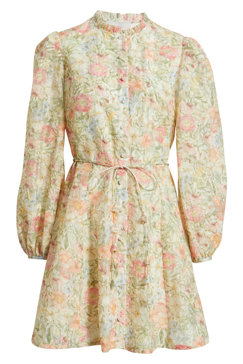 Floral Embroidered Button-Up Shirtdress, Alternate, color, MULTI FLORAL
