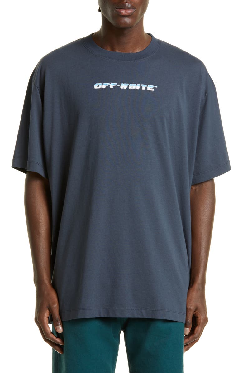 Off-White Between Arrow Oversized Cotton Graphic Tee, Main, color,