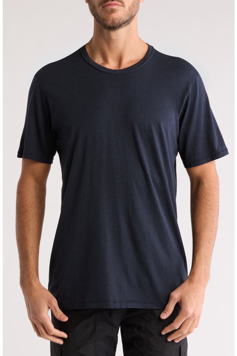 Crewneck Cotton Blend T-Shirt, Main, color, NAVY