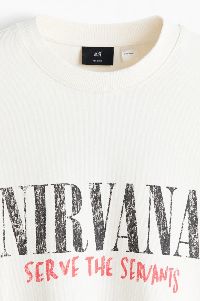 Relaxed-Fit Long-Sleeved T-Shirt, Alternate, color, Cream/Nirvana