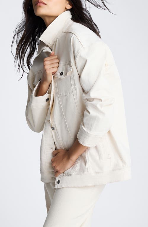 Kenneth Cole Oversize Trucker Jacket In Ecru Wash