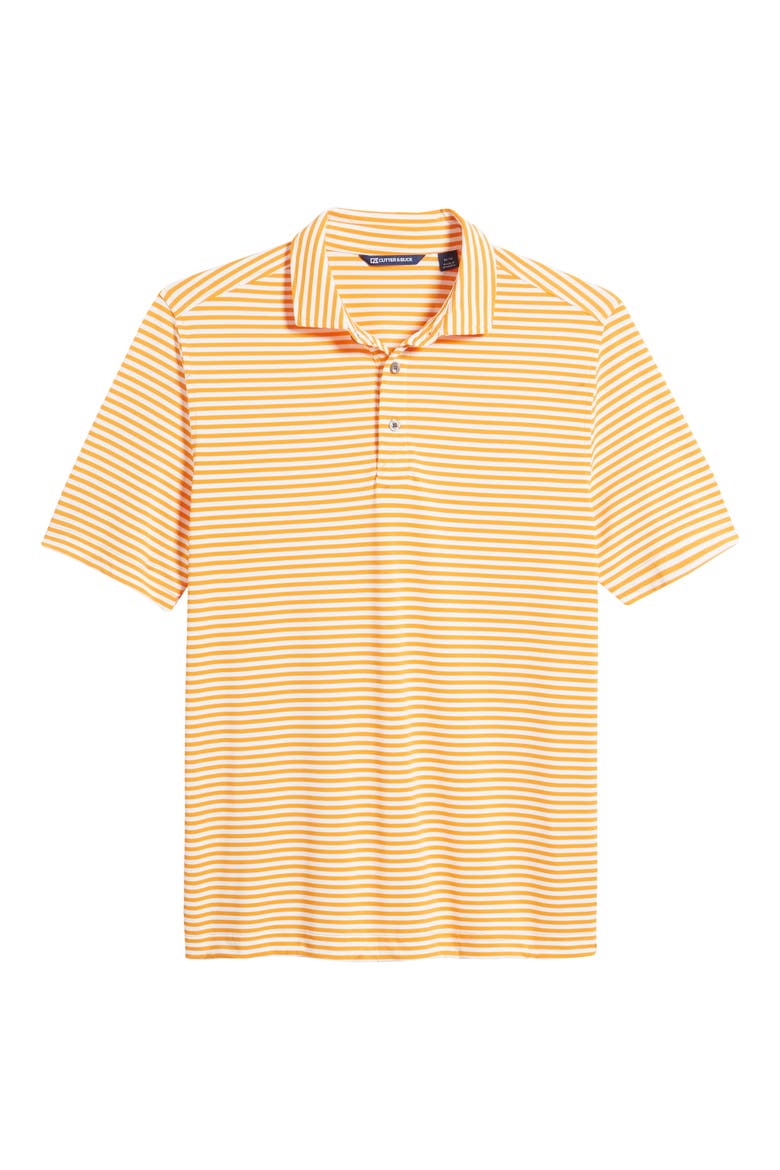 Virtue Piqué Stripe Recycled Blend Polo, Alternate, color, ORANGE BURST