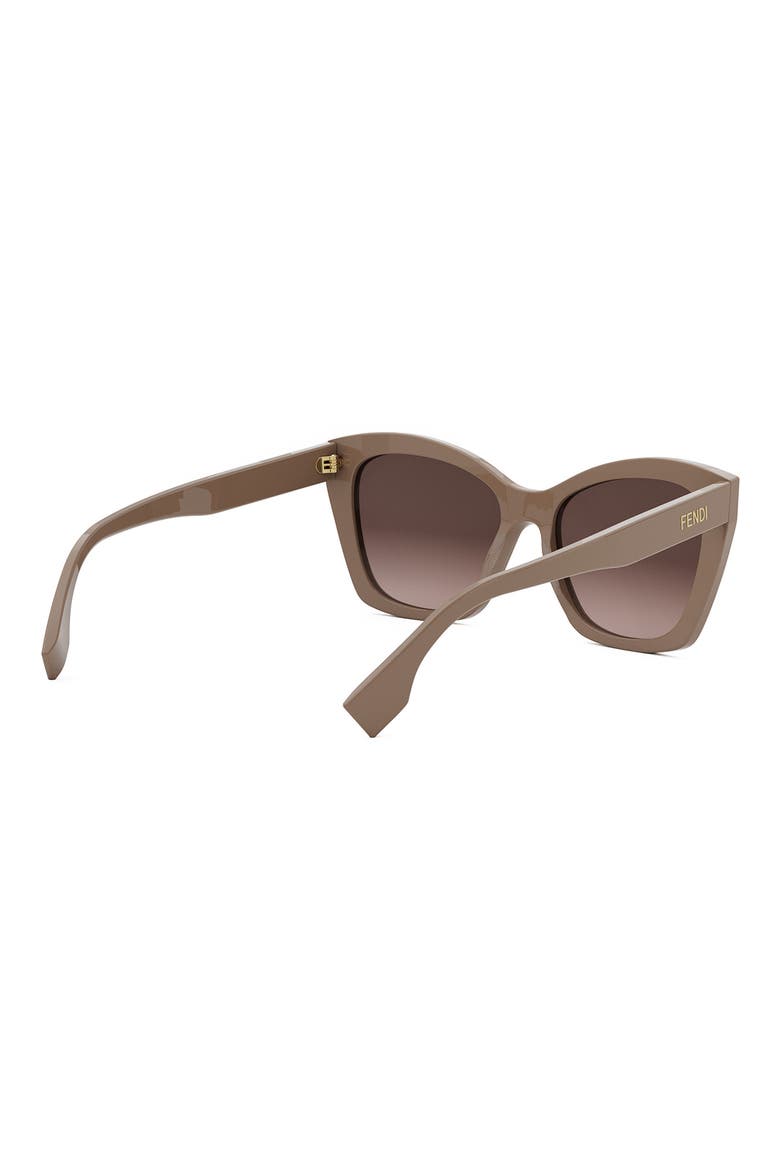 'Fendi Lettering 55mm Gradient Square Sunglasses, Alternate, color, SHINY LIGHT BROWN / GRADIENT B