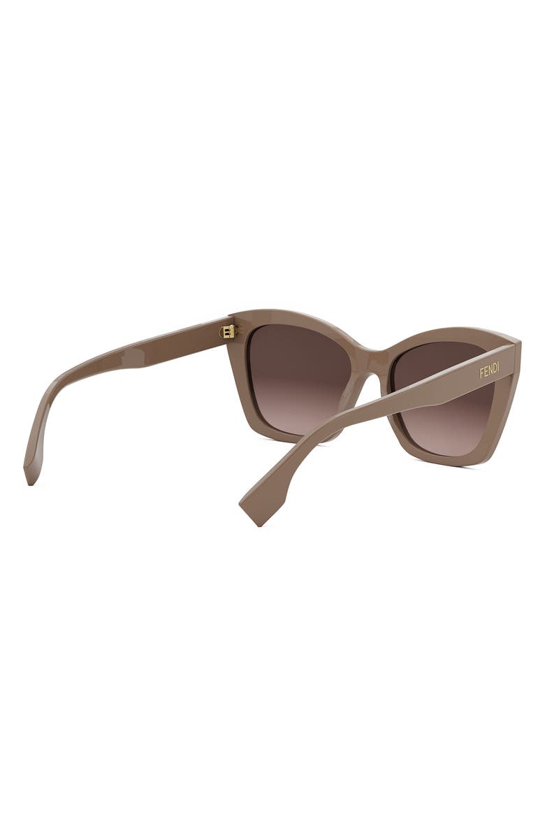 Fendi 'Fendi Lettering 55mm Gradient Square Sunglasses, Alternate, color, Shiny Light Brown / Brown