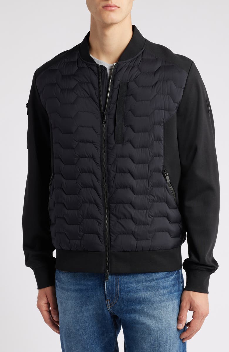Moose Knuckles Granite Quilted Wind & Water Resistant Down Bomber Jacket, Alternate, color, 