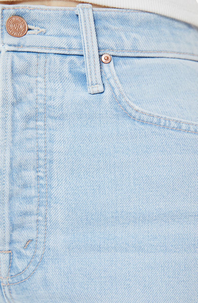 MOTHER The Rider Raw Hem High Waist Denim Bermuda Shorts, Alternate, color, Cowabunga