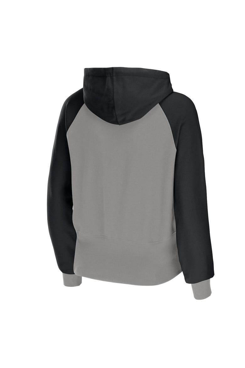 Women's WEAR by Erin Andrews Silver Las Vegas Raiders Colorblock Lightweight Full-Zip Hoodie, Alternate, color, Gray