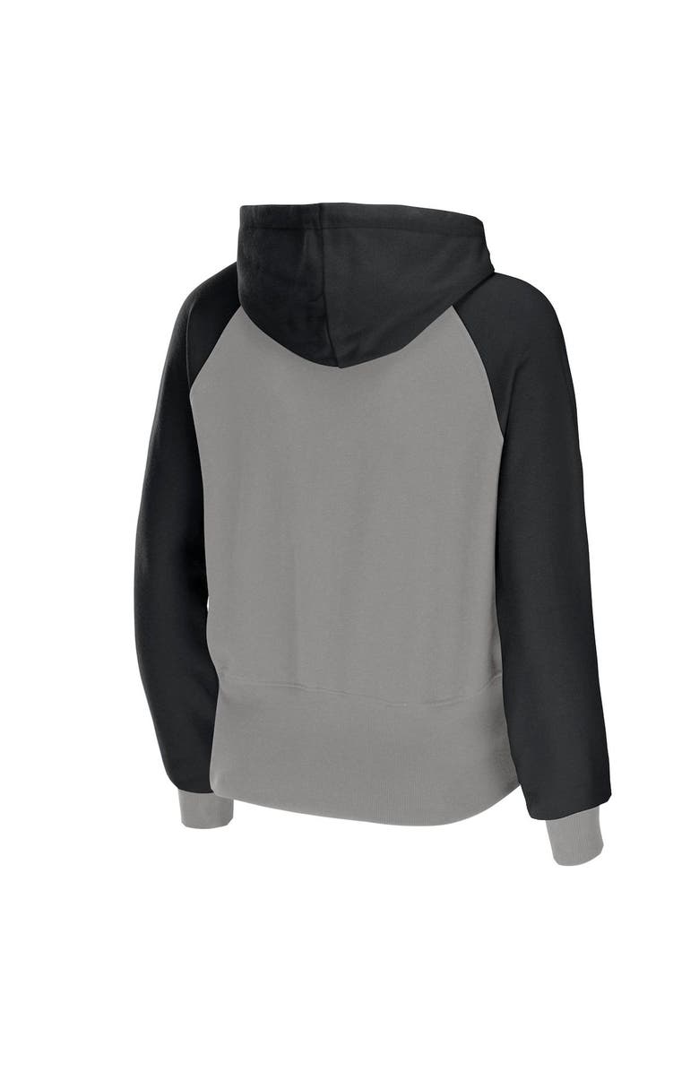 WEAR by Erin Andrews Women's WEAR by Erin Andrews Silver Las Vegas Raiders Colorblock Lightweight Full-Zip Hoodie, Alternate, color, Gray