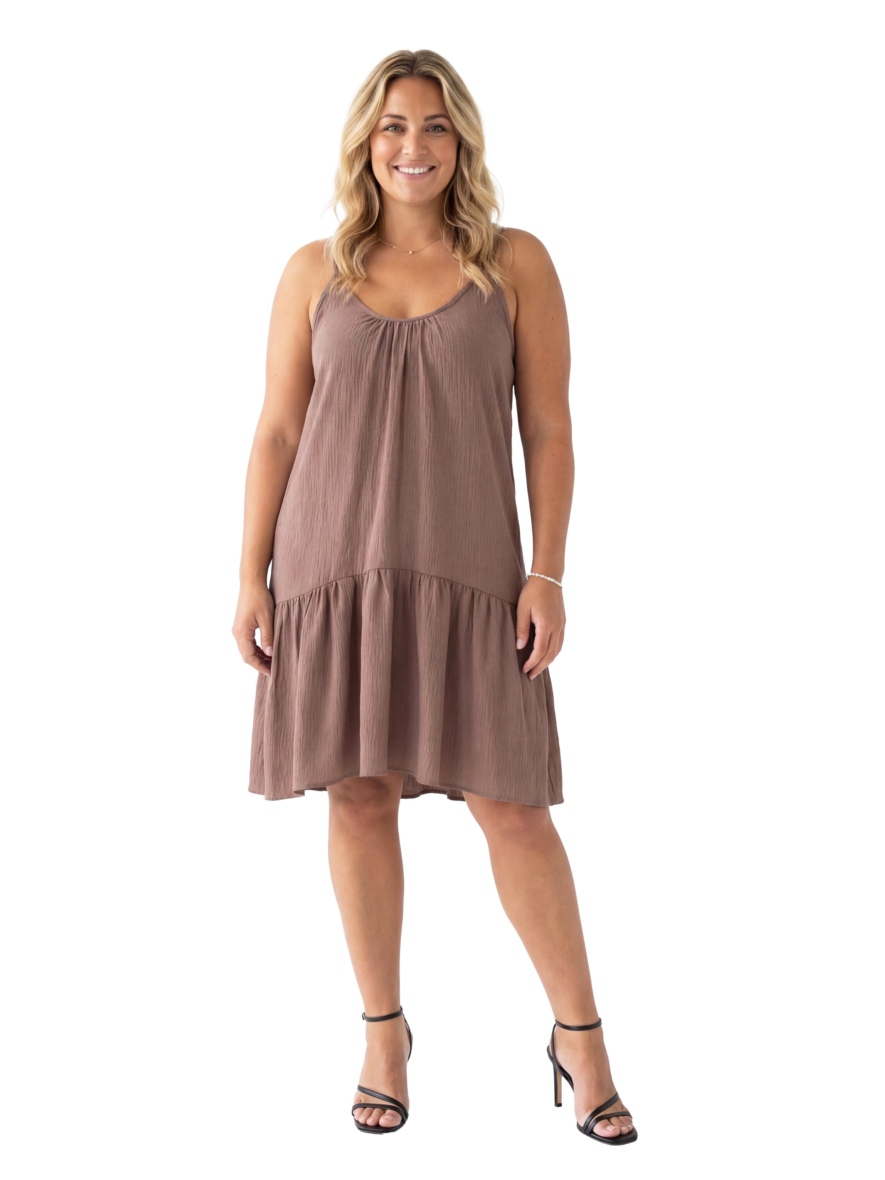 Curvy Essential Scoop Neck Spaghetti Strap Pocket A-Line Mini Dress - image 5