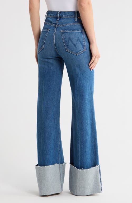 Mother Hustler Roller Heel High Waist Wide Leg Jeans In Blue