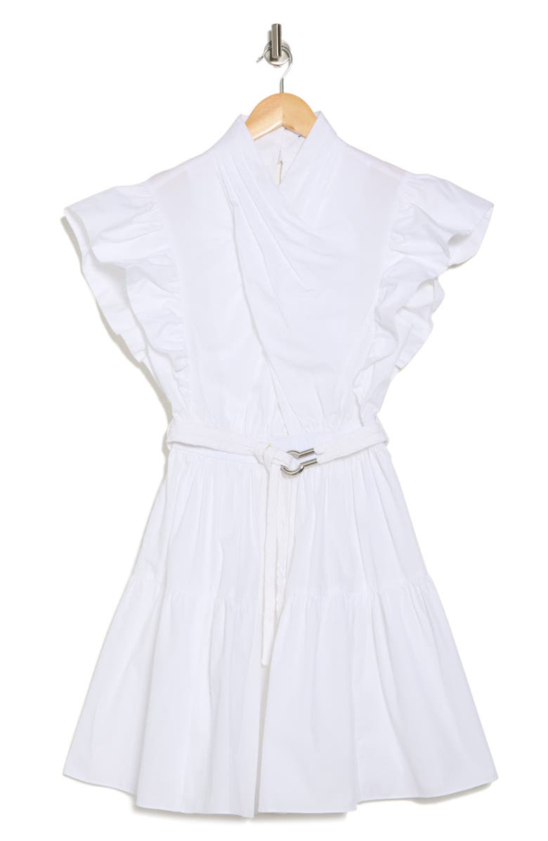 Derek Lam 10 Crosby Finn Ruffle Belted Wrap Dress, Alternate, color, White