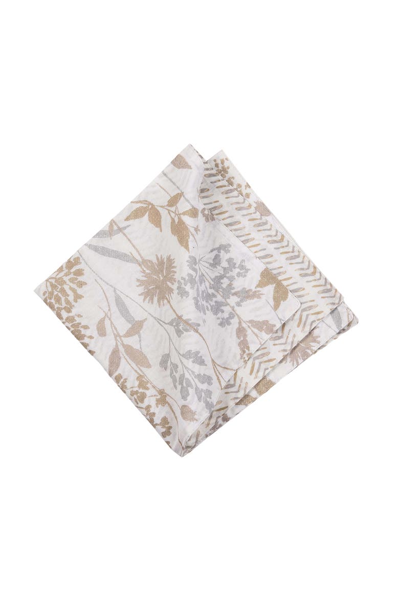 C&F Home Carmella Fields Botanical Set of 6 Cloth Napkins, Alternate, color, Gold