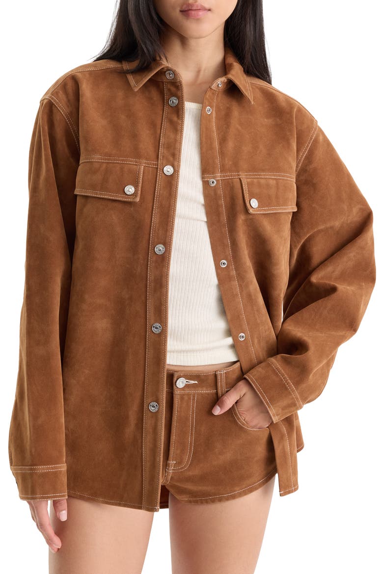 Better Than Suede Overshirt, Main, color, CAFE CLAY