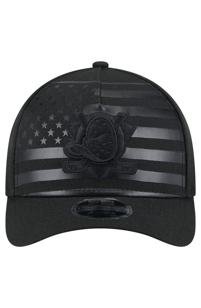 New Era Men's New Era Black Anaheim Ducks Game Day Stealth Flag 9FORTY A-Frame Adjustable Hat, Alternate, color,