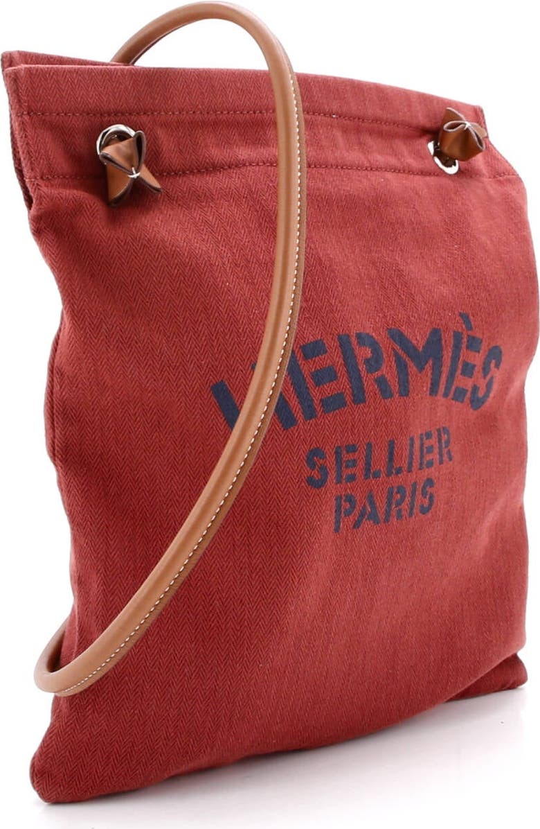 Pre-Owned Hermes Aline Bag Toile MM, Alternate, color, Rouge H