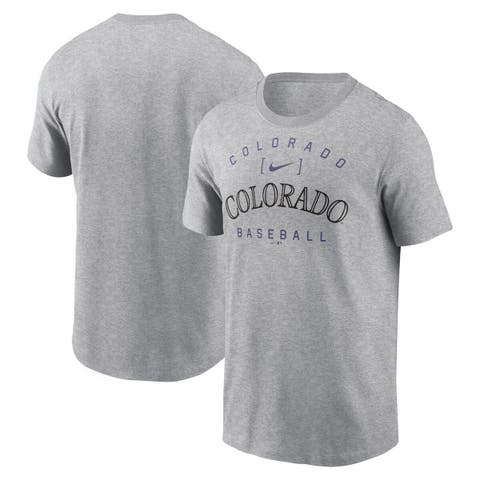 Men
s Nike Heather Gray Colorado Rockies Home Team Athletic Arch T-Shirt