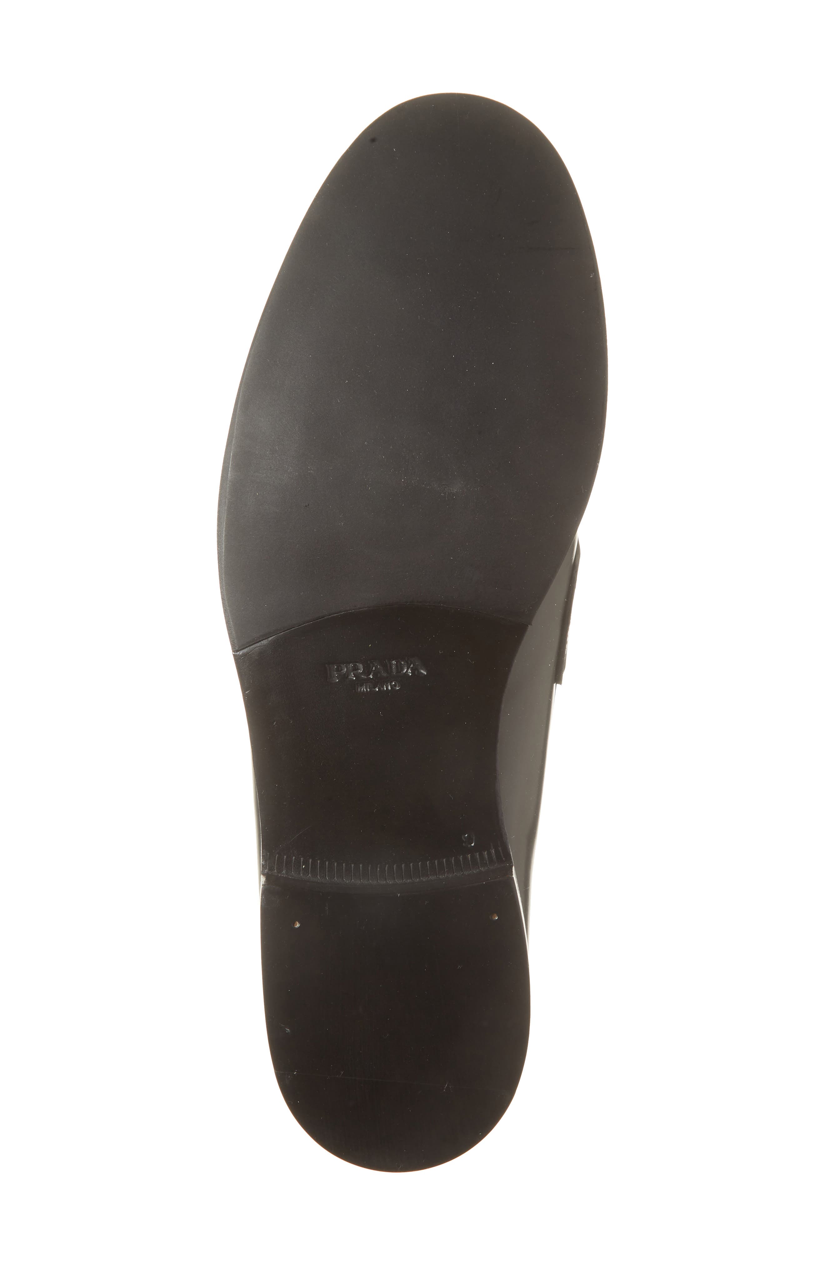 Prada Triangle Logo Loafer, Alternate, color, Nero