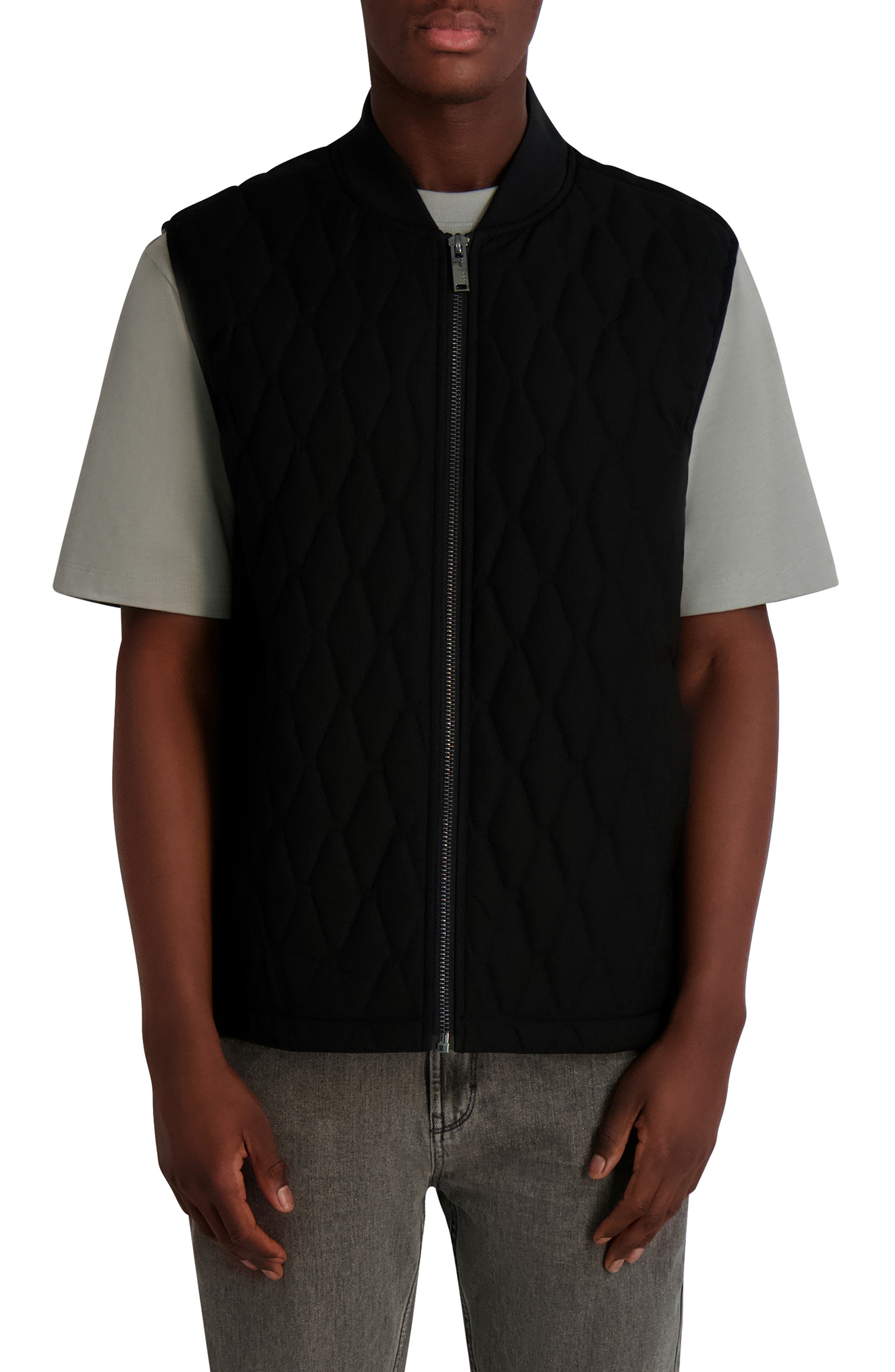 KARL LAGERFELD PARIS Diamond Quilt Zip Vest