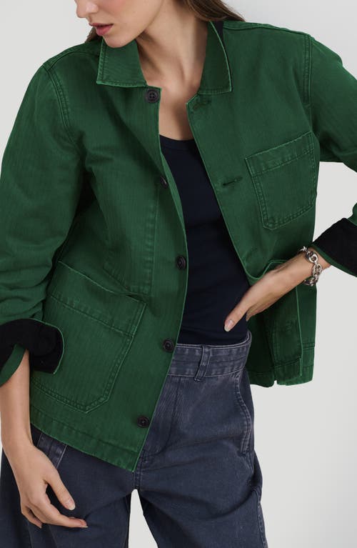 Alex Mill Britt Work Jacket In Herringbone In Emerald
