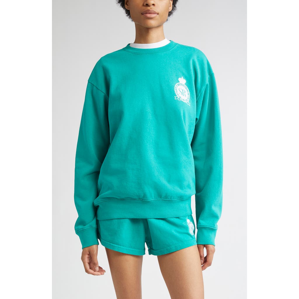 Sporty And Rich Sporty & Rich Royal Club Fleece Graphic Sweatshirt In Blue