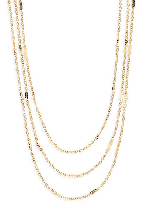 Triple Strand Layered Chain Necklace