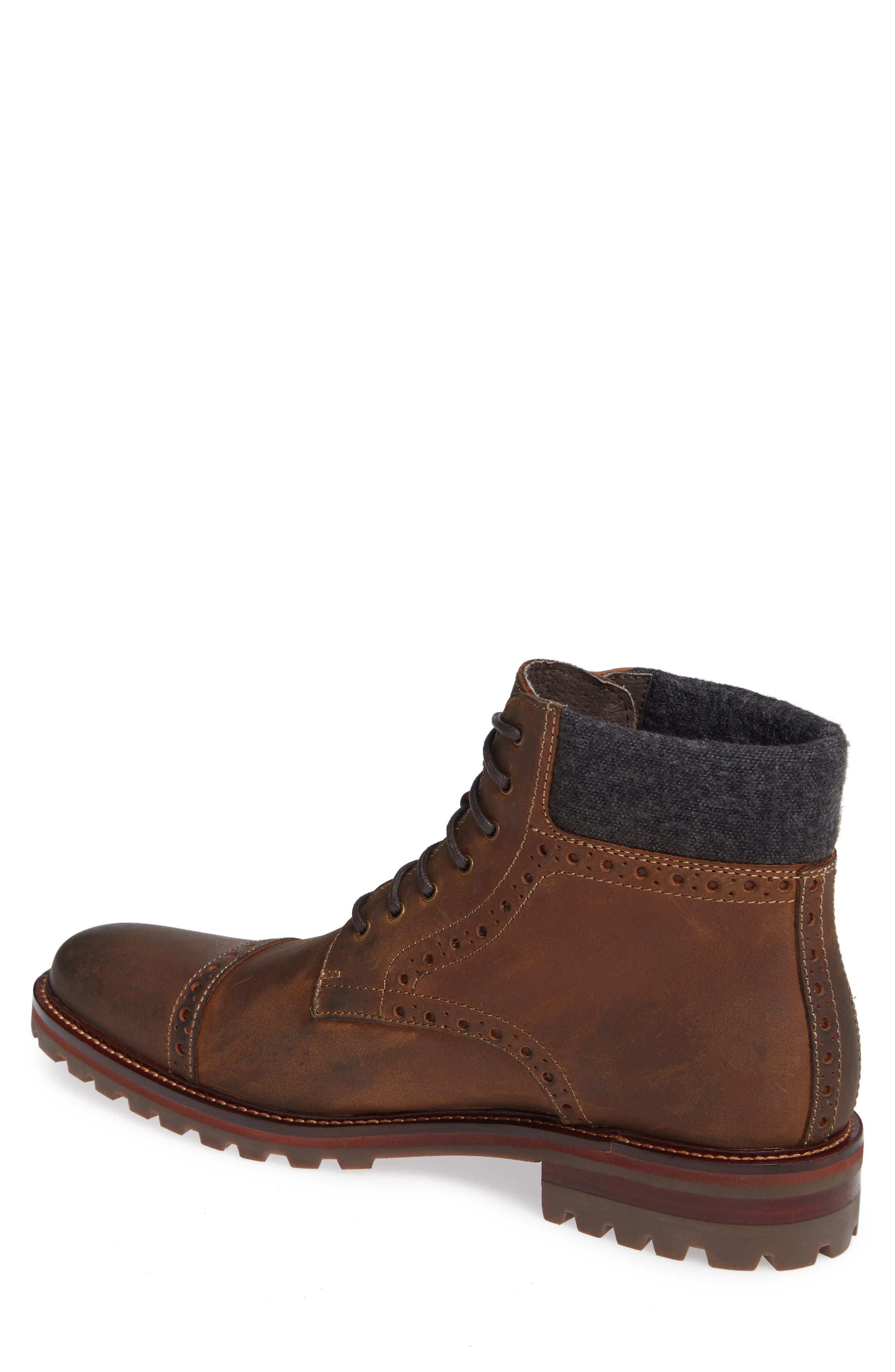 Johnston & Murphy J&M 1850 'Karnes' Brogue Cap Toe Boot, Alternate, color, 