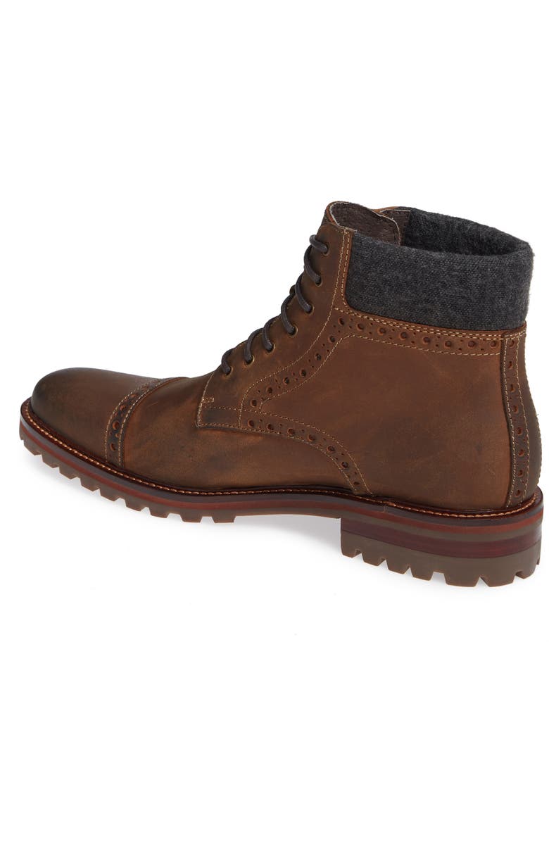 Johnston & Murphy J&M 1850 'Karnes' Brogue Cap Toe Boot, Alternate, color,