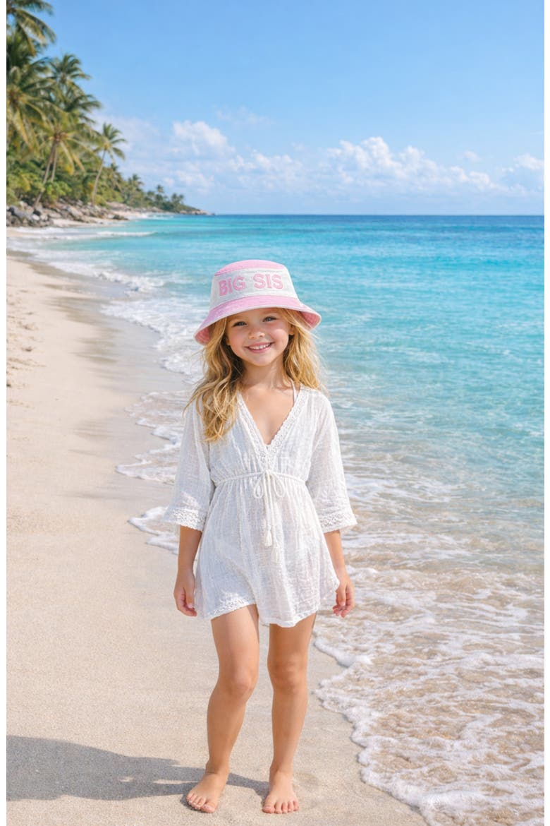 Big Sis Bucket Hat, Alternate, color, Pink/White