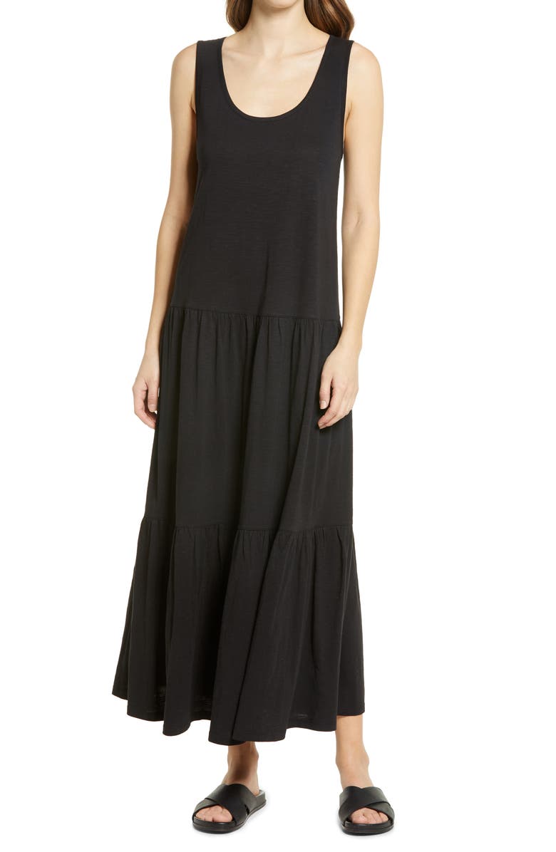 Caslon<sup>®</sup> Scoop Neck Tiered Maxi Dress, Main, color,