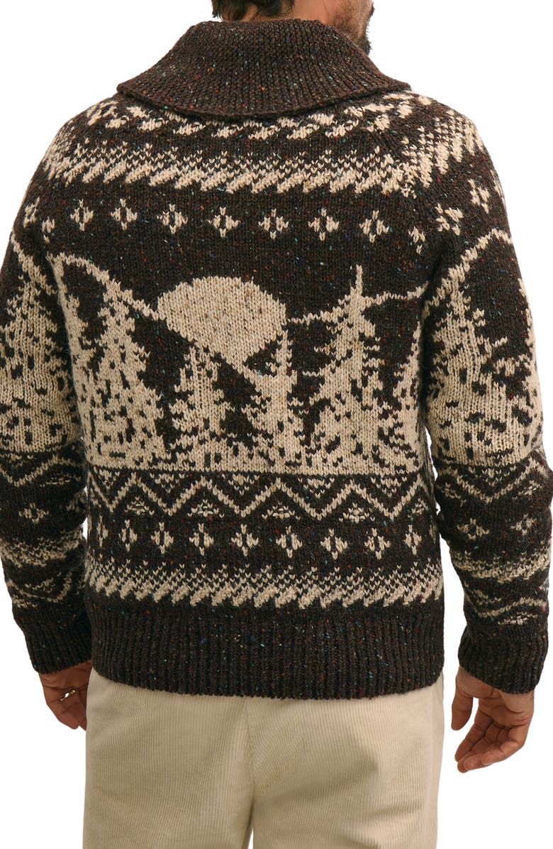 Brooks Brothers Donegal Fair Isle Wool Sweater, Alternate, color, Brownfleecefi