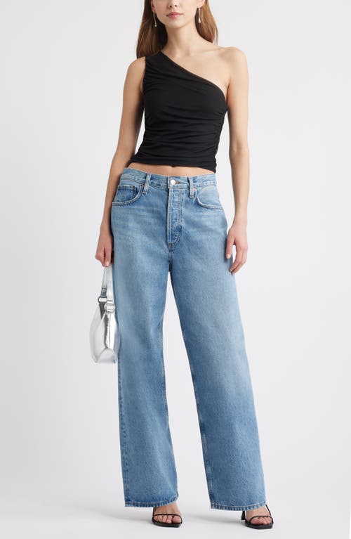 OPEN EDIT OPEN EDIT ONE-SHOULDER MESH TOP