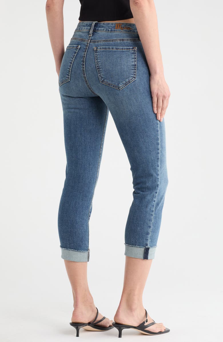 KUT from the Kloth Abigal Fray Hem Cuffed Crop Straight Leg Jeans, Alternate, color, Wolfbane
