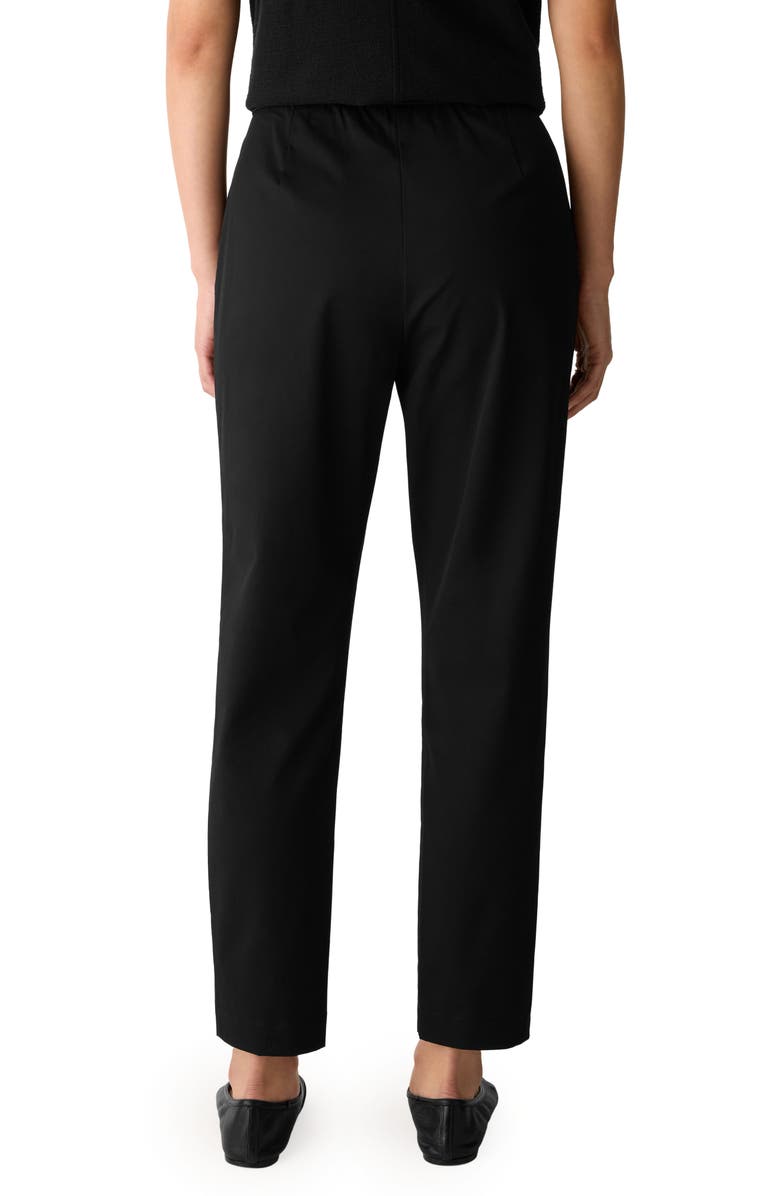 Eileen Fisher High Waist Slim Fit Ankle Pants, Alternate, color, Black