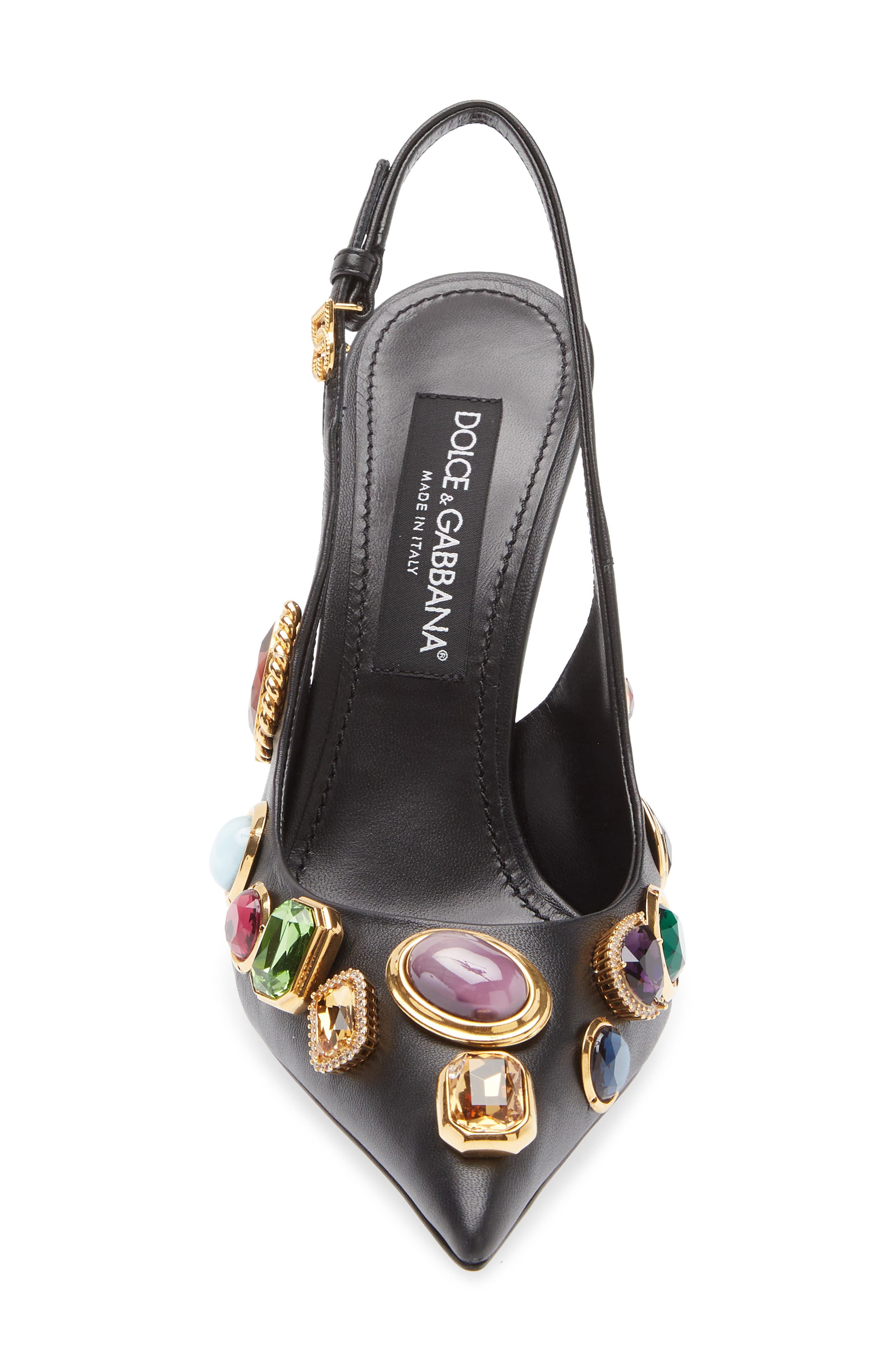 Dolce&Gabbana Cardinale Embellished Slingback Pump, Alternate, color, Nero/ Multicolor